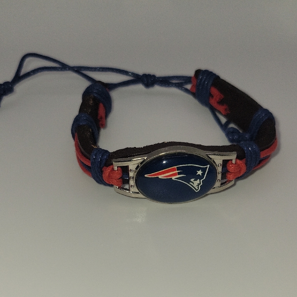 New England Patriots Leather Bracelet